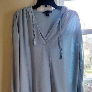 Joan Vass Light Blue Hoodie